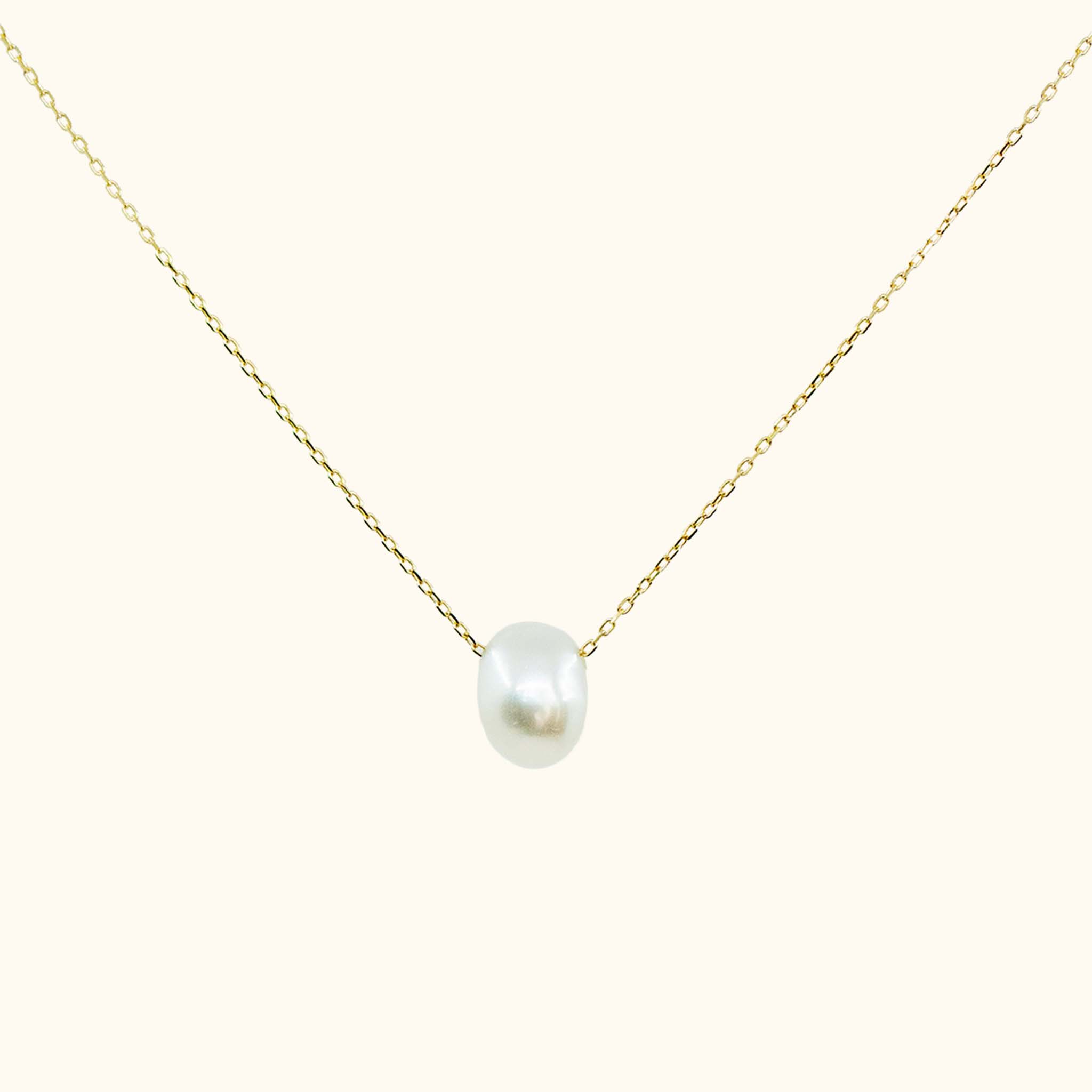 Gold necklace with hot sale a pearl