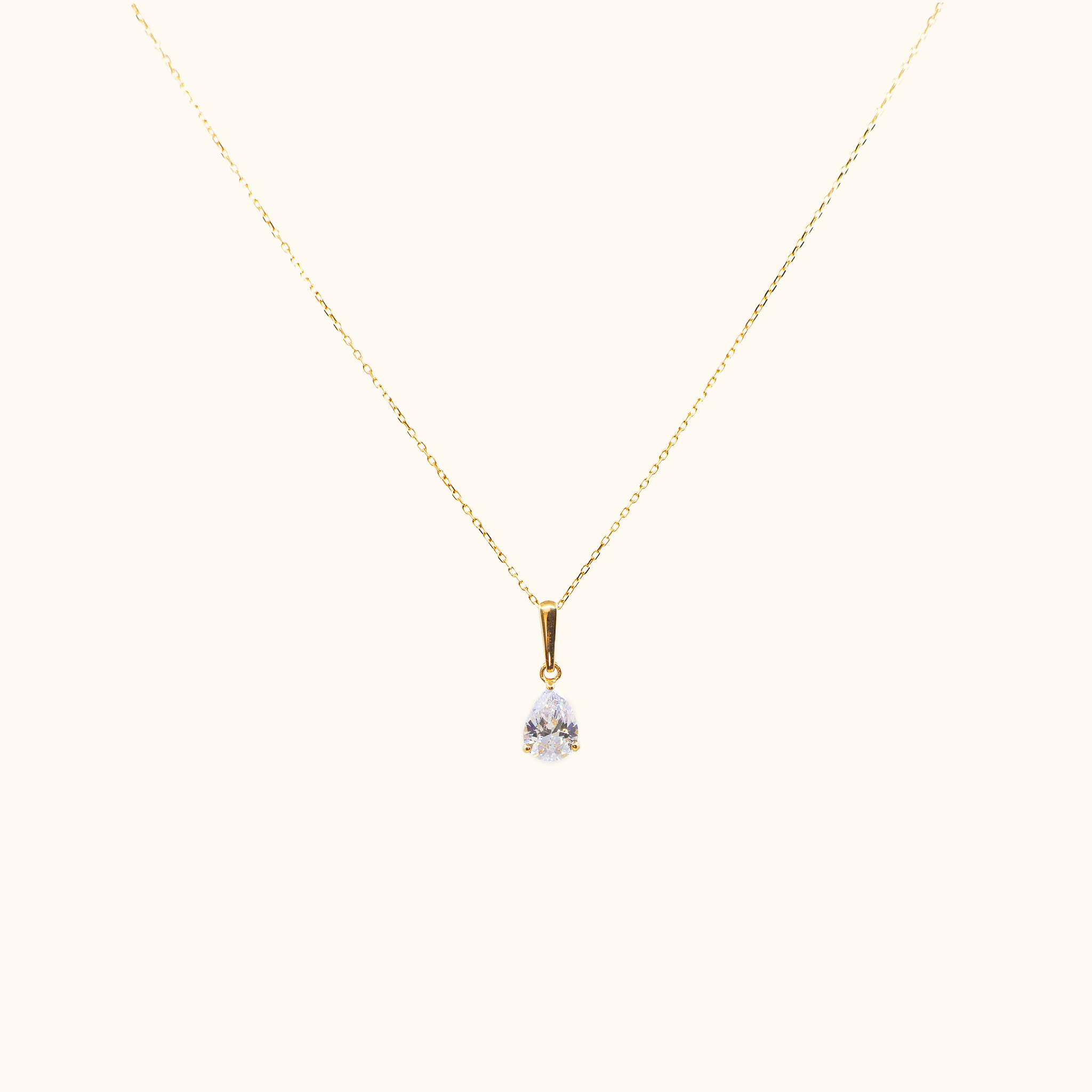 Gold necklace with cubic 2025 zirconia pendant