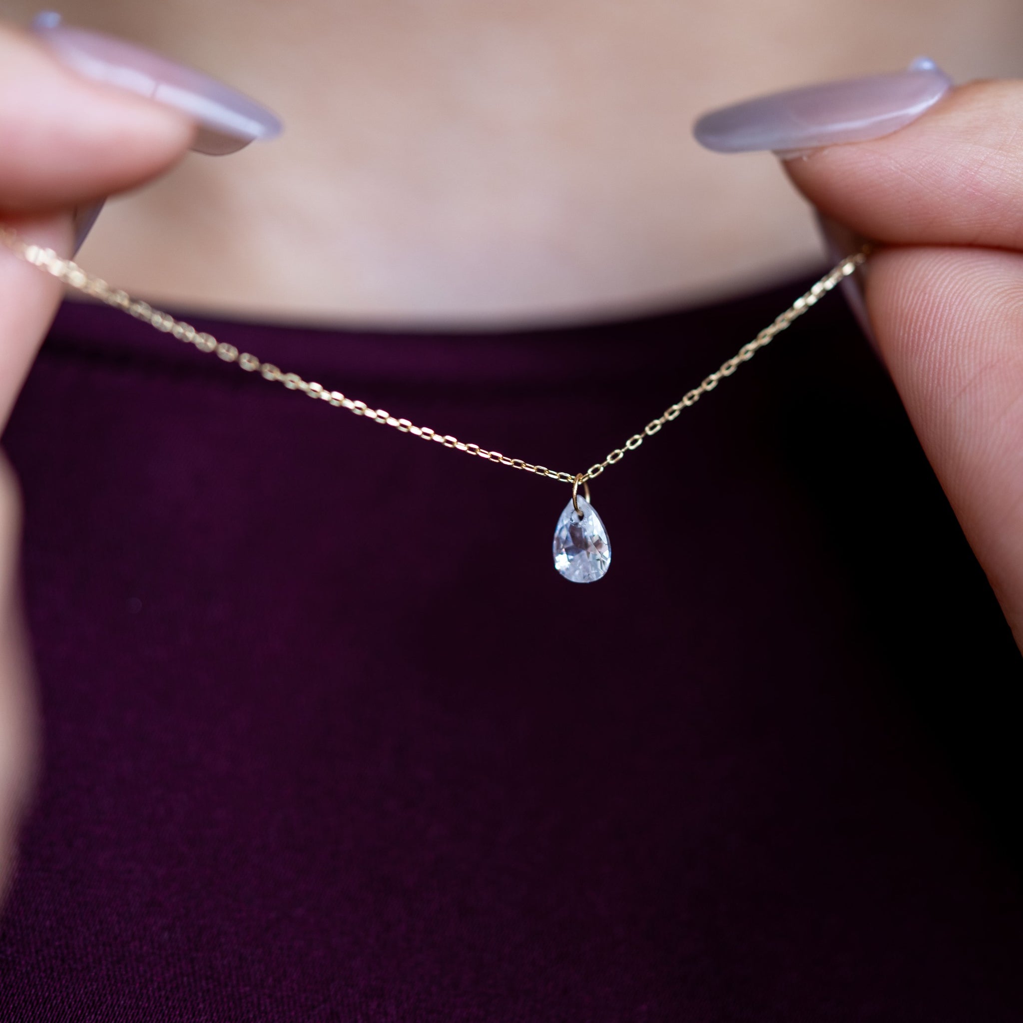 14K Dakota Moissanite Pendant Necklace