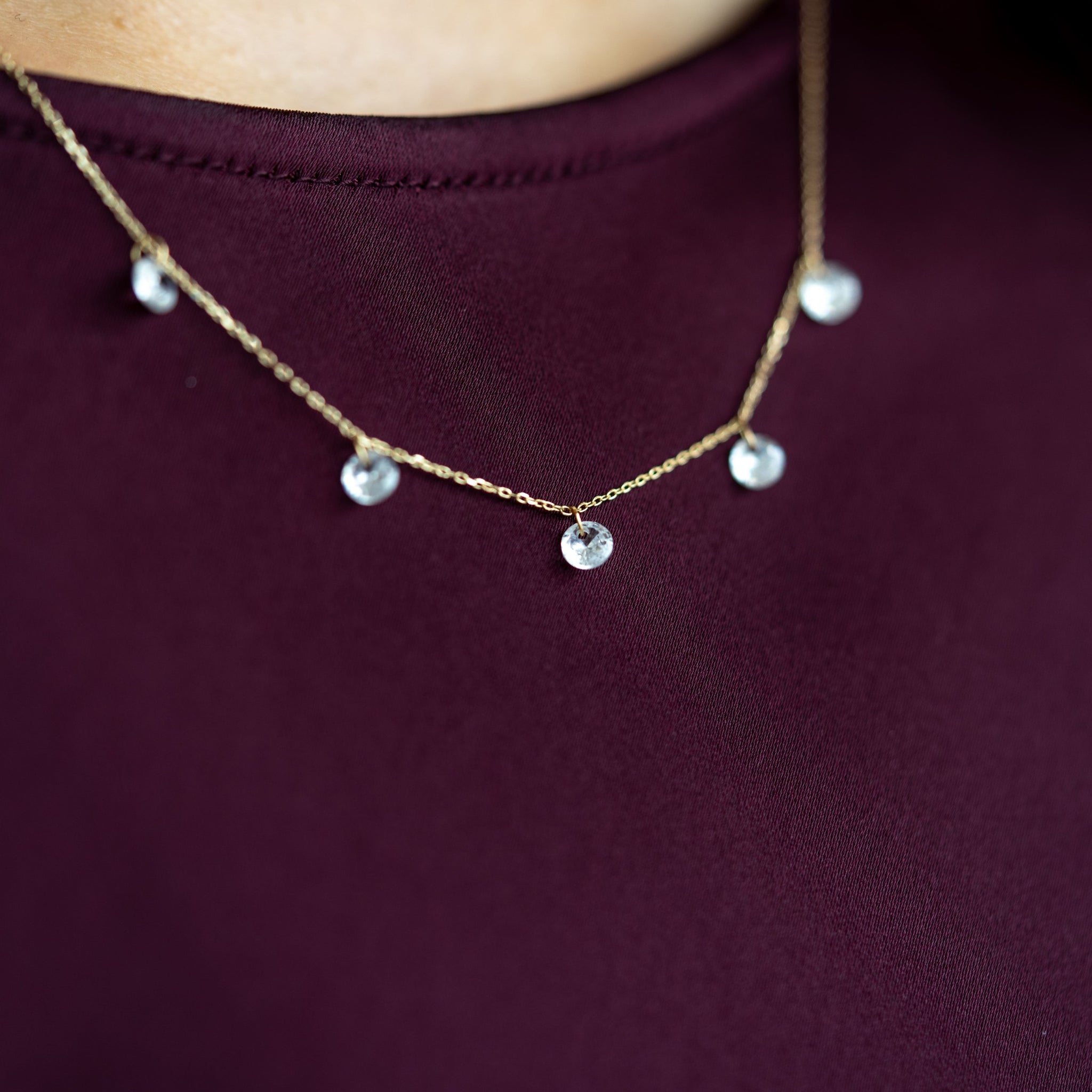 14K Stella Moissanite Necklace